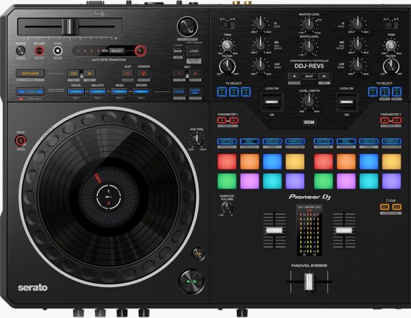 Controlador DJ tipo scratch de 2 canales para performances (negro) - Imagen 2